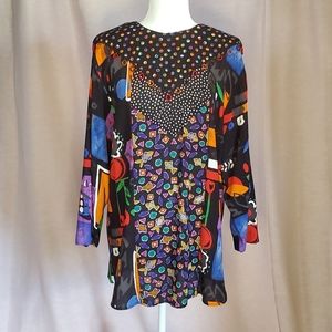 80s/90s colorful blouse